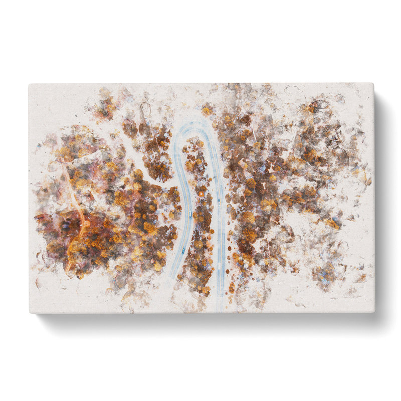 Bend In The Forest Road - Wrapped Canvas Print, 60cm H x 91cm W x 3cm D