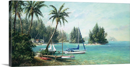«Mattern Island Cove», reproduction d'art par Fronckowiak, H 10 po x l 20 po x P 10,5 po, Toile