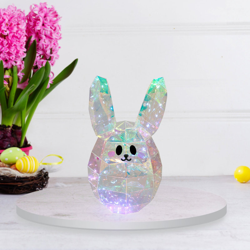 Lapin de Pâques prismatique irisé 11 po - Ensoleillé