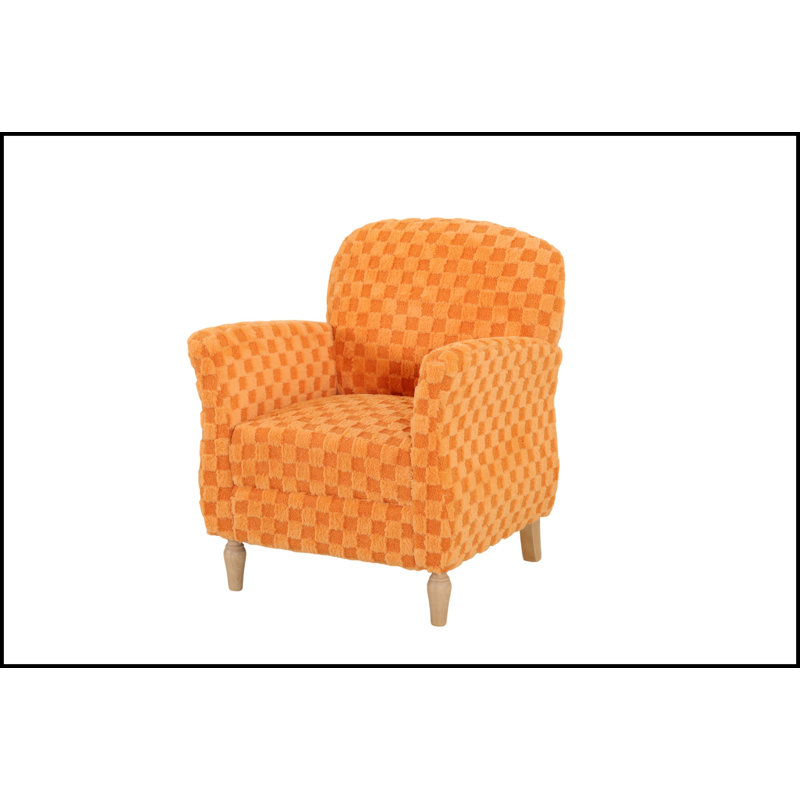 Fauteuil d'appoint rembourré avec pieds en bois, Orange