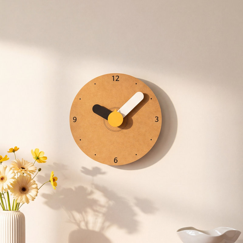 Jordi MDF Wall Clock, Yellow