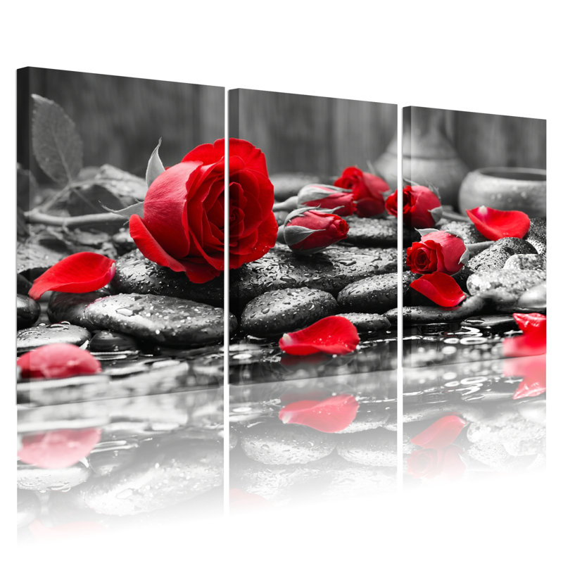 Ensemble de 3 reproductions d'art sur toile tendues sur toile, 2030