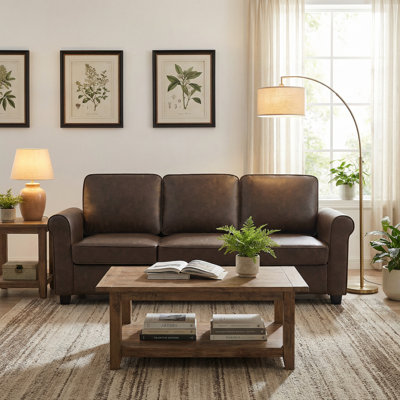 
Carter 83" Upholstered Sofa Faux Leather Couch
