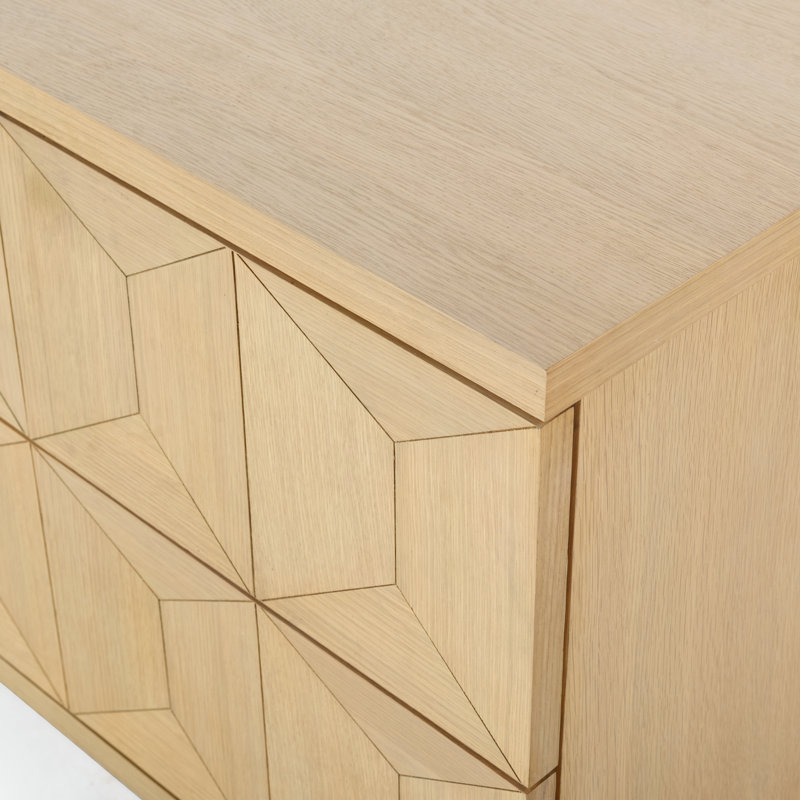 Deziree Wood 2 Drawer Nightstand, Natural