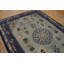 Hand Knotted Pile Antique Blue 1890s Wool Rectangle Rug