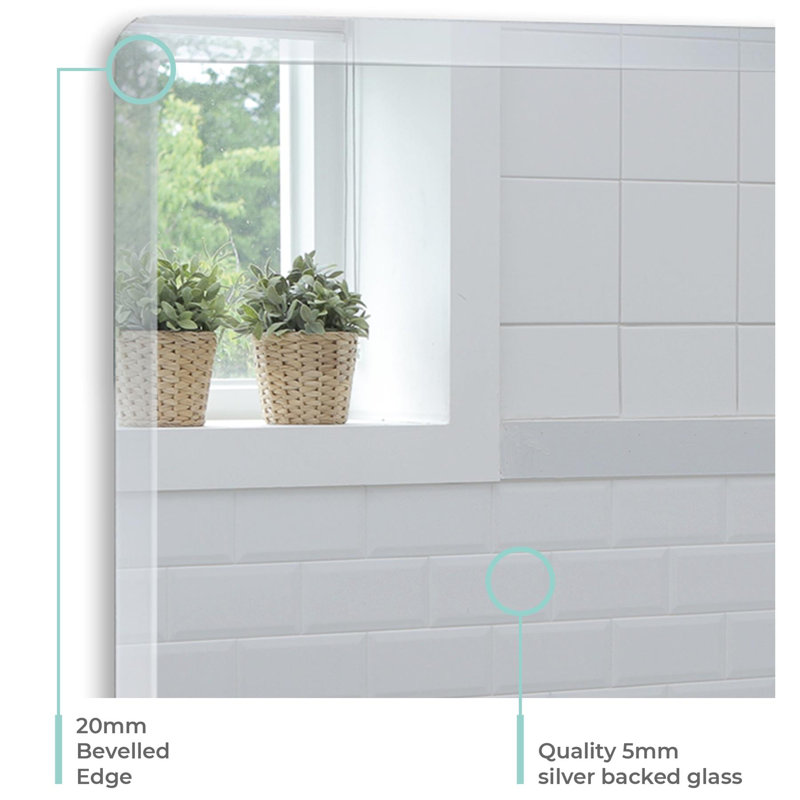 Seidman Flat Wall Mirror, 50cm H x 40cm W