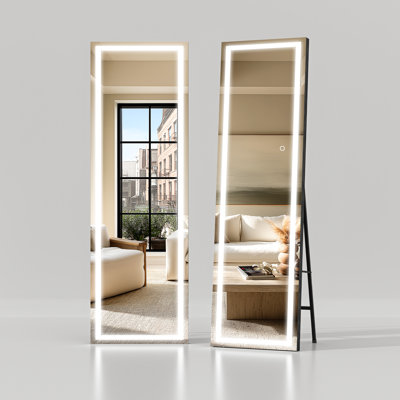Modern & Contemporary Lighted Full Length Mirror with Temepered Glass & 3 Years Warranty