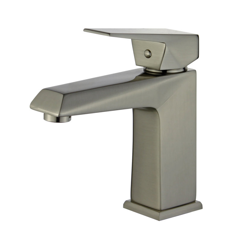 Robinet de salle de bain monotrou avec drain Valencia, Nickel brossé