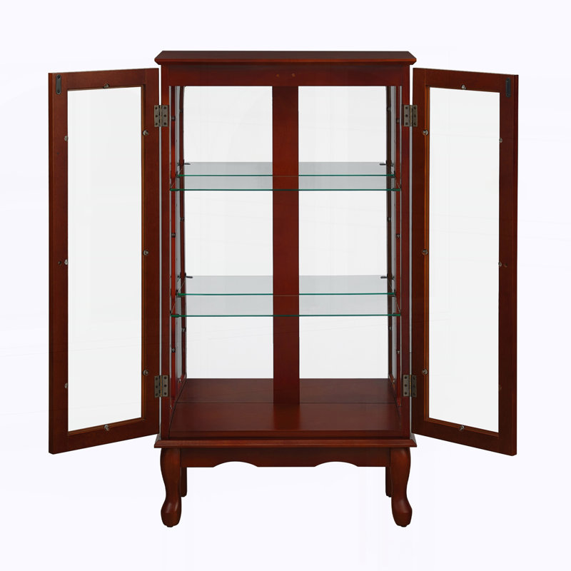Vitrine Diapaly lumineuse avec tablettes ajustables, Cherry