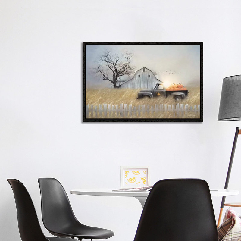 Fall Pumpkin Harvest by Lori Deiter - Wrapped Canvas Print, 101.6 cm H x 66.04 cm W, Black Framed