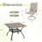 4-Person Square Patio Dining Set With Swivel PVC-coated polyester Chairs-1199167591