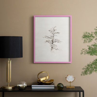 Reproduction florale vintage encadrée CECXII - bois massif