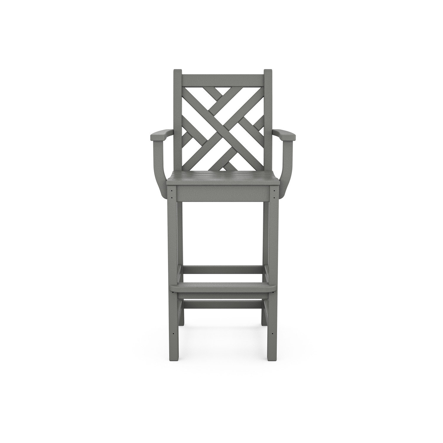 POLYWOOD® Chippendale Patio Bar Stool, Slate Gray