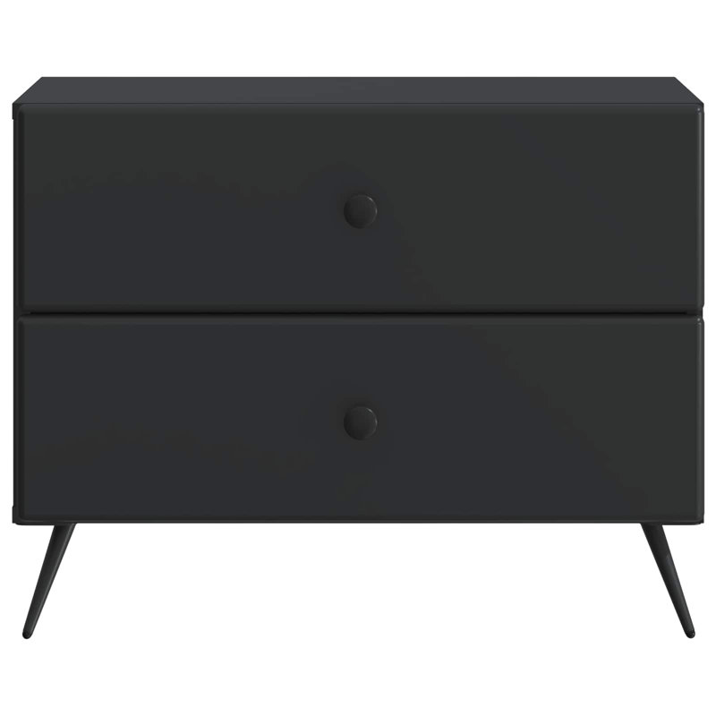 62cm W Manufactured Wood Bedside Table, Black