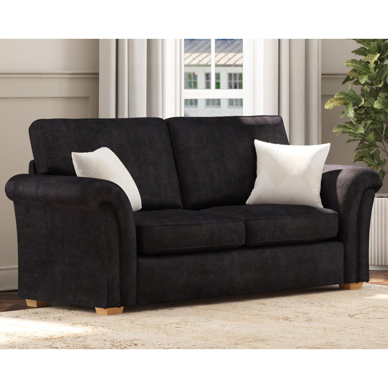 Castleacre Three Seater, Fixed Back, Ebony
