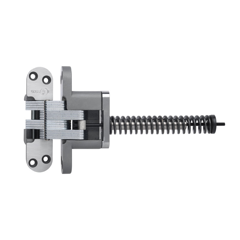 Charnière de porte simple invisible / dissimulée E 5,5 po x l 9,23 po, Acier, Non plaqué