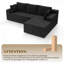 Canapé d'angle modulaire de 244 cm de large avec méridienne, revêtement en velours côtelé tricoté-179851790