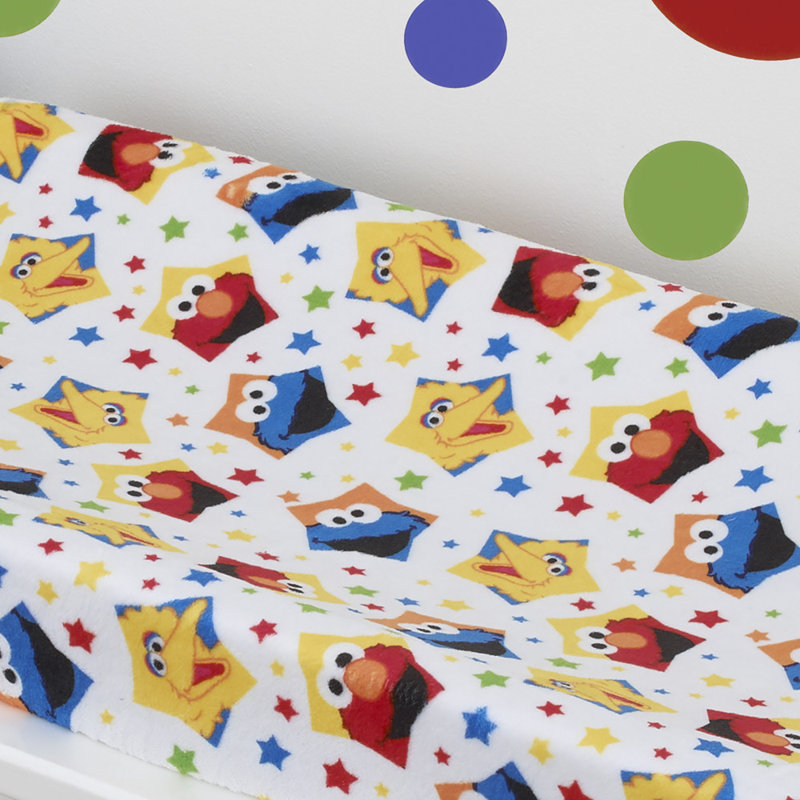 Housse de matelas à langer Elmo, Big Bird et Cookie Monster