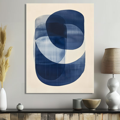 Blue Minimal Curves - Abstract Shapes Metal Wall Decor, Modern Metal Print
