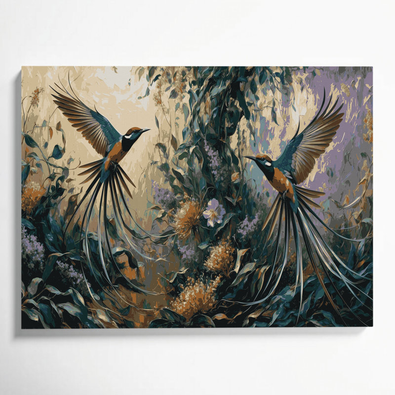 Oiseaux, art africain, H 11 po x l 14 po