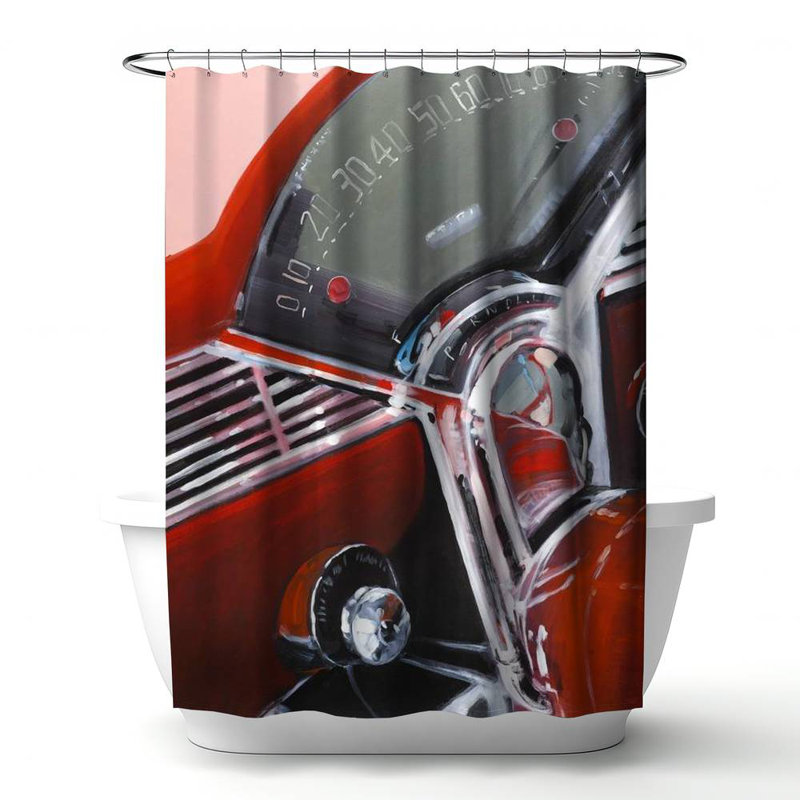 Shower Curtain TR43 – Polyester Shower Curtain, Dye Sublimation Print, 71" W × 74" L
