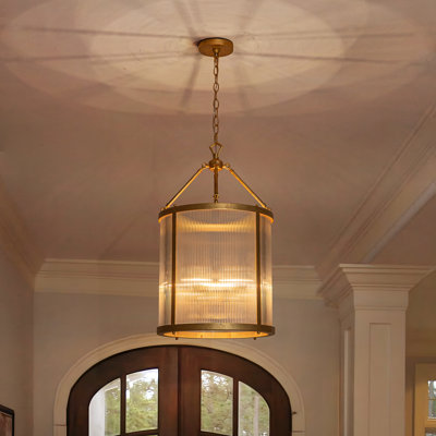 Qudarius 4-Light Dimmable Iron Drum Chandelier