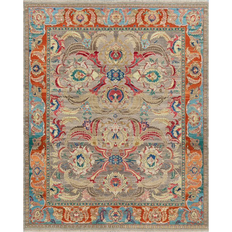 Wool Oriental Area Rug in Camel And Multi, Rectangle 12' x 15'