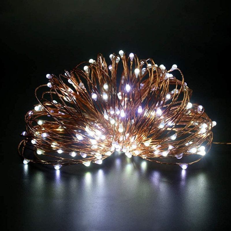 LED Indoor / Outdoor String Lights, 1cm H x 4cm L x 4cm D, White