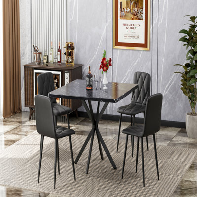 Table de salle à manger carrée, table de salle à manger carrée moderne pour 4 à 6 personnes, table basse pour la salle à manger de cuisine, bureau, espace