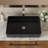 24"x16" Black Ceramic Rectangular Vessel Bathroom Sink