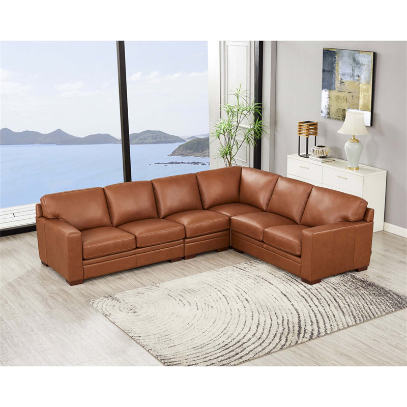 Dillon Leather L-Shaped Sectional