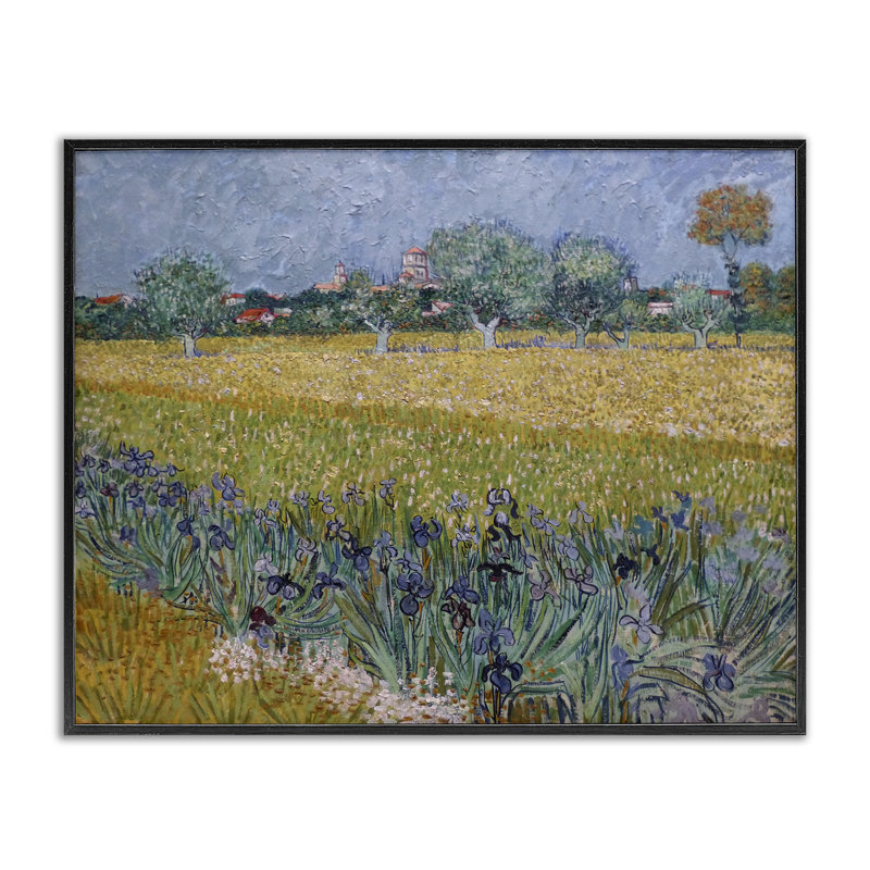 Vue de Van Gogh, art giclée d'Arles par one1000paintings, H 24 po x l 30 po, Giclée encadrée noir minuit