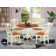 L'ensemble de mobilier de salle à manger 5 pièces comprend une table de cuisine ronde avec Dropleaf et 4 chaises de salle à manger, 42 po x 42 po, babeurre et cerise-1005409569-1005409575-1064442624