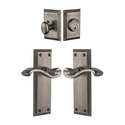 Fifth Avenue Entry Lever Set with Deadbolt