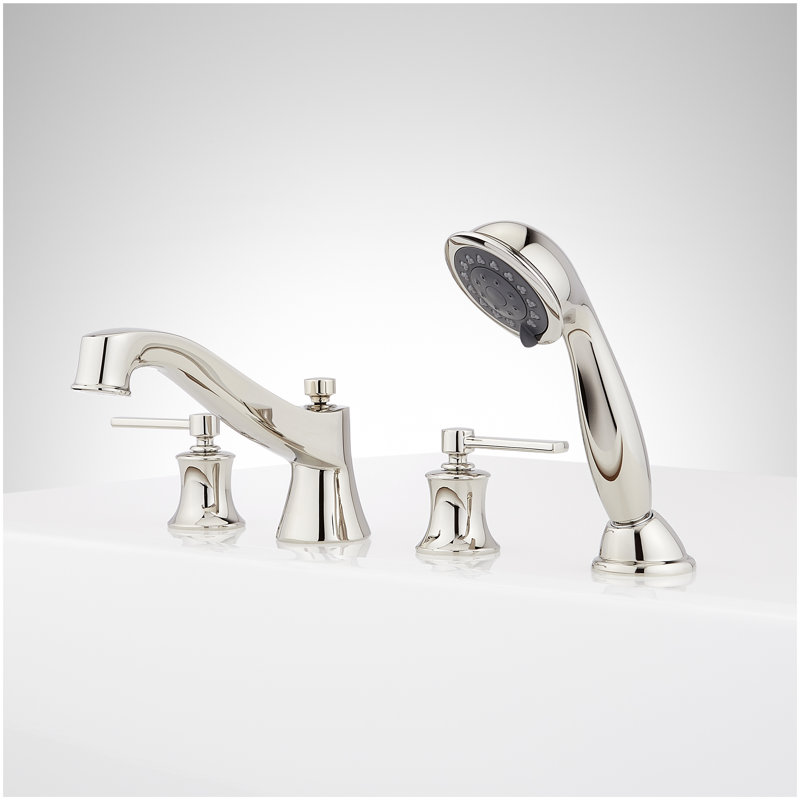 Deck Mounted Roman Tub Filler Faucet, Polished Nickel