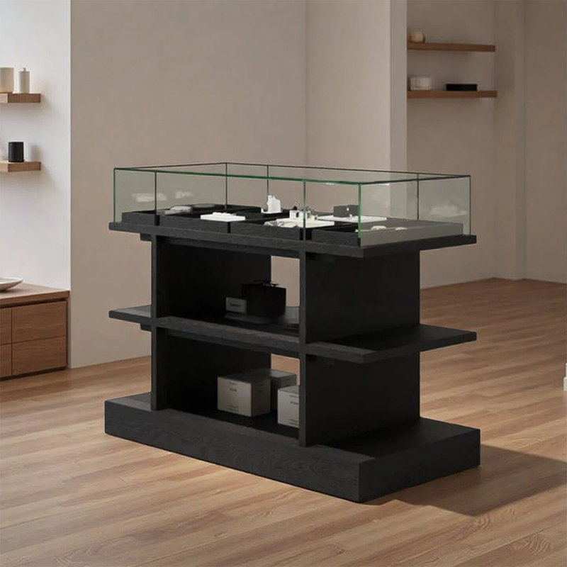 Vitrine simple et tendance, avec structure robuste, convenant à une utilisation dans les boutiques et les magasins de vêtements