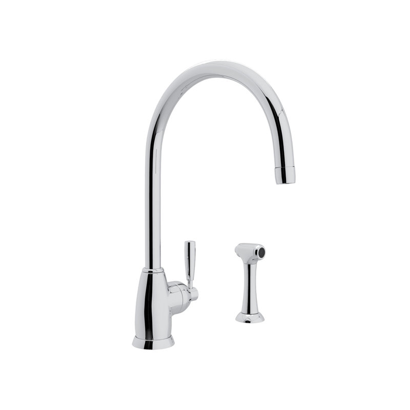Holborn™ Single Hole Kitchen Faucet With C Spout And Sidespray, Polished Chrome