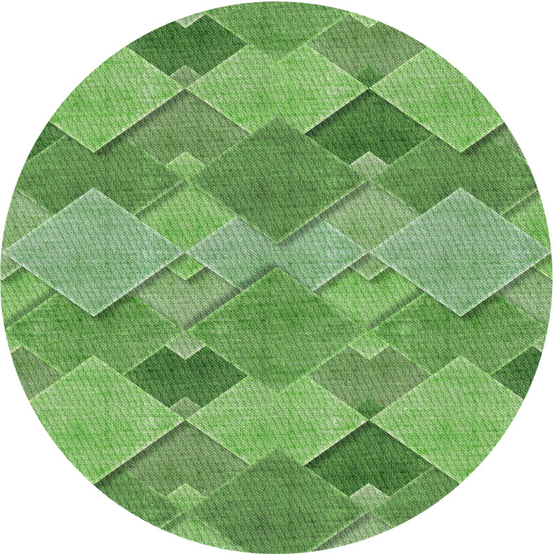 Geometric Indoor Rug, Round 4'