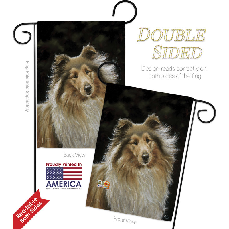 Ensemble de 2 côtés en polyester 1,5 x 1,1 pi collie nature animaux