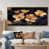 Toile avec cadre flottant or