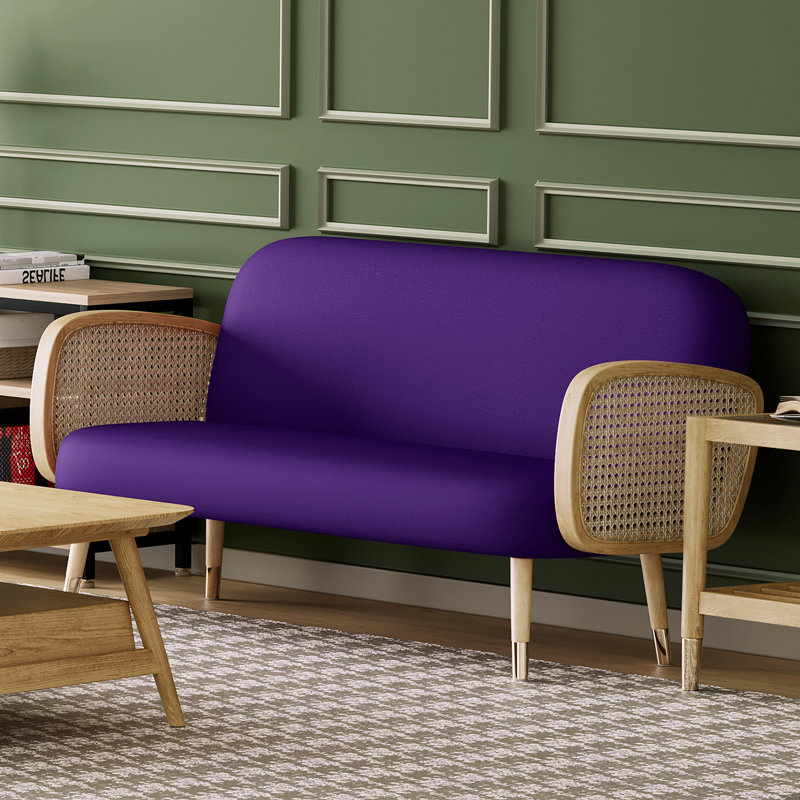 Housse pour canapé-lit réversible en tissu de polyester réversible avec fermeture à glissière 3 côtés, Grand, Mauve