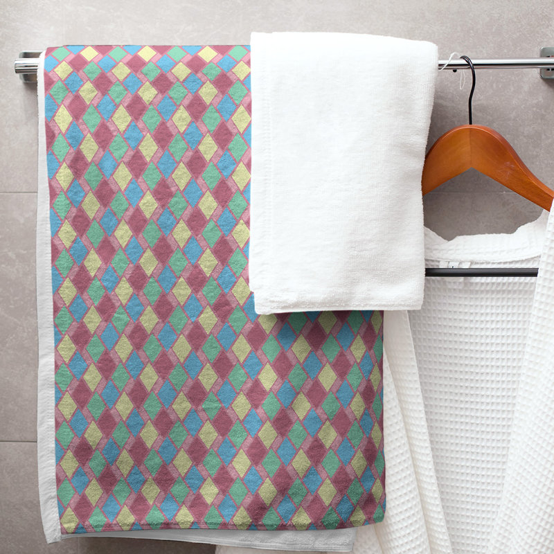 Katelyn Elizabeth Bath Towel, Pink/Black