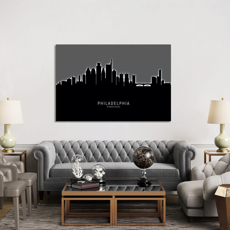 Philadelphia Pennsylvania Skyline by Michael Tompsett - Wrapped Canvas Print, 152.5 cm H x 101.5 cm W