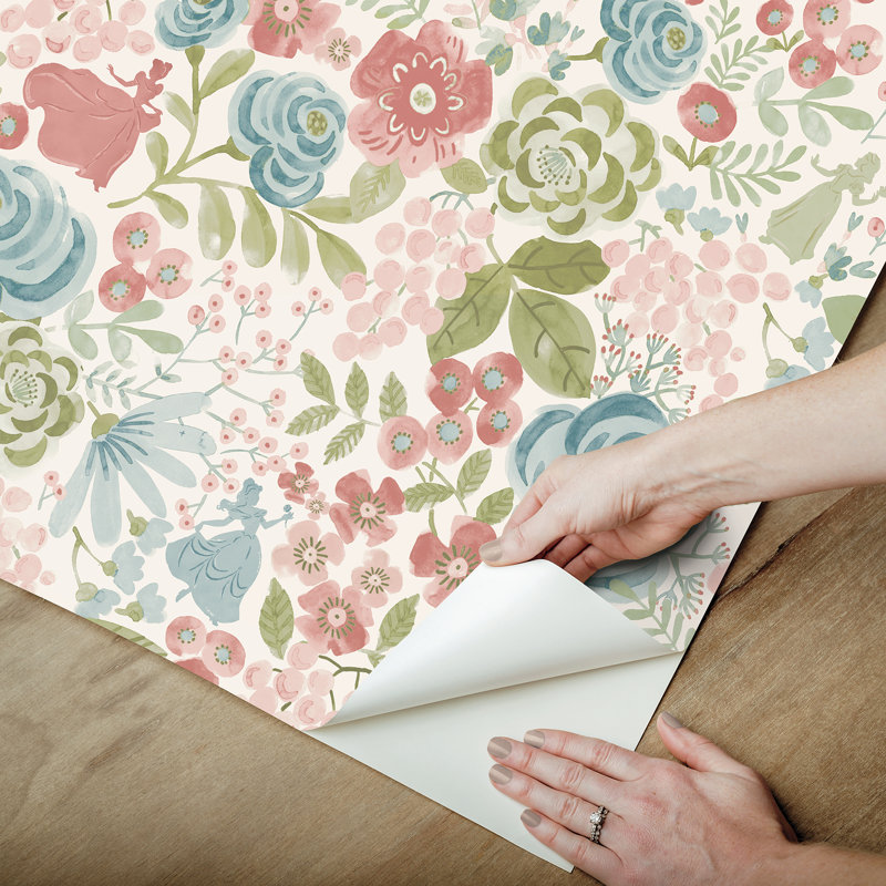 Double rouleau floral Peel & Stick, Rose