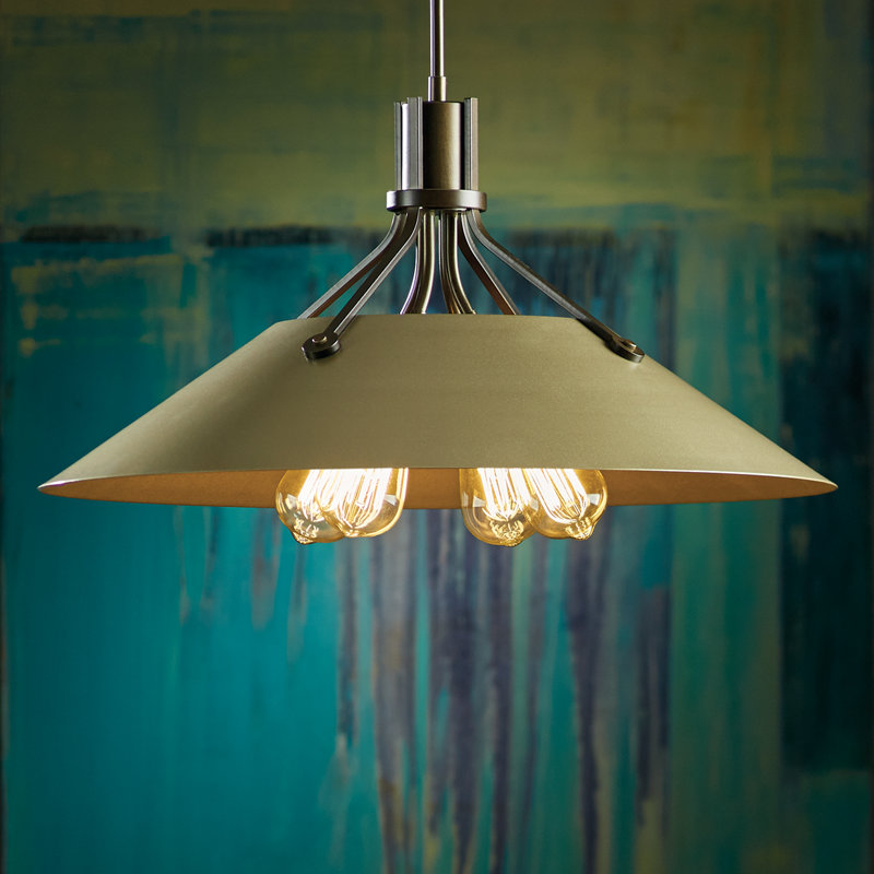 Henry 4 - Light Single Cone Pendant, Natural Iron, Soft Gold
