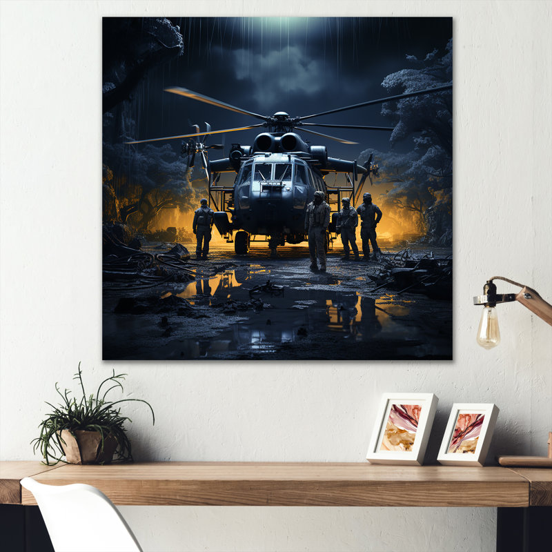 War Helopter Silent Guardians sur toile, Toile tendue, 30" H x 30" W