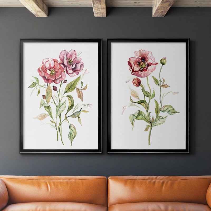 Toile encadrée de qualité supérieure Wild Roses - prête à être accrochée, H 30,5 po x l 45 po x P 1,25 po, Noir