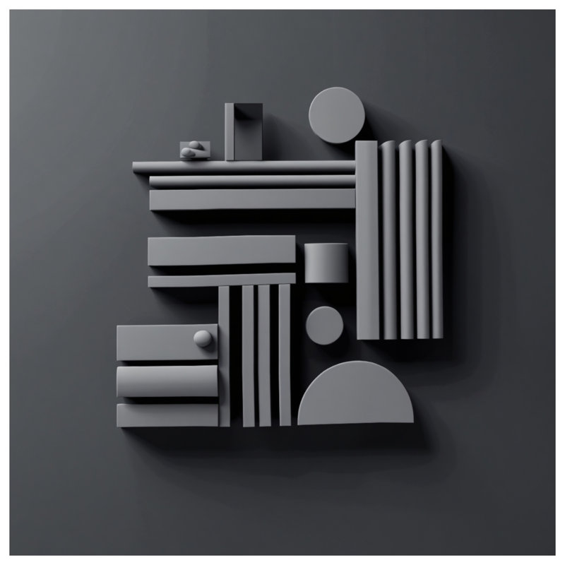Tapisserie murale formes géométriques grises - Décoration murale géométrique, 68 po H x 80 po L avec 4 œillets