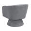 Fauteuil d'appoint pivotant à 360 degrés de couleur gris foncé, avec surpiqûres en forme de rainure, en mousse à haute densité, qui s'adapte au décor contemporain et confortable en tissu bouclé gris, siège en mousse, support de charge de 300 lb, pour-690918130