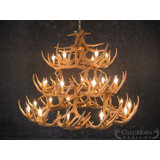 Lustre à niveaux 27 lumières style bougie Xanthe